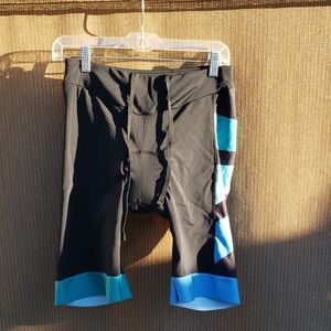 Men's Black and Blue Cycling Shorts